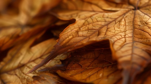 Dried maple leaves pattern which has withered or lacks water botanical background photo