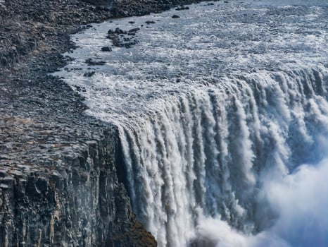 Aerial view of the Dettifoss Waterfall in Jokulsarglijufur National Park in Iceland. photo