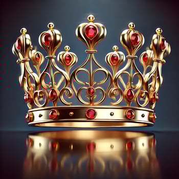 Elegant Gold Crown with Red Gemstones Royalty Inspired Design photo