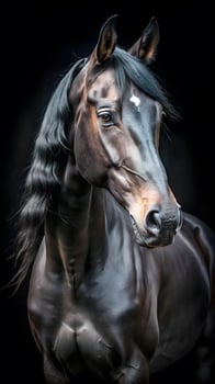 Generated Image black horse portrait photo