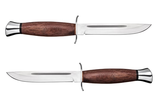 Hunting knife isolated on white photo