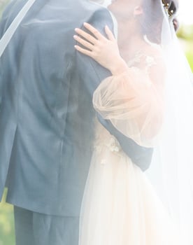 Wedding ceremony. Groom and bride together photo