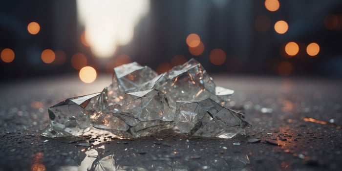 Intense 404 Error Scene with Shattered Glass and High-Quality Effects in Cinematic Style. photo