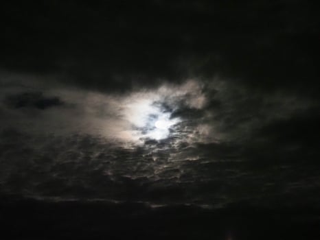 moon behind clouds photo