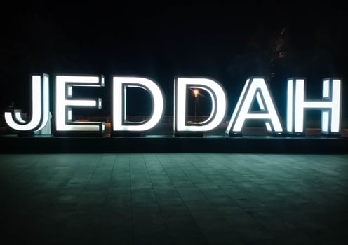 Jeddah city view in the night photo