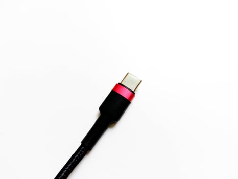USB type C Cable isolated on white background photo