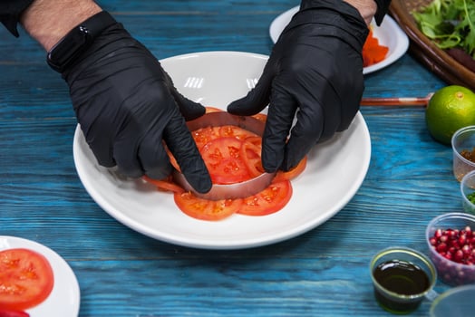 Escabeche fish dish with caviar photo