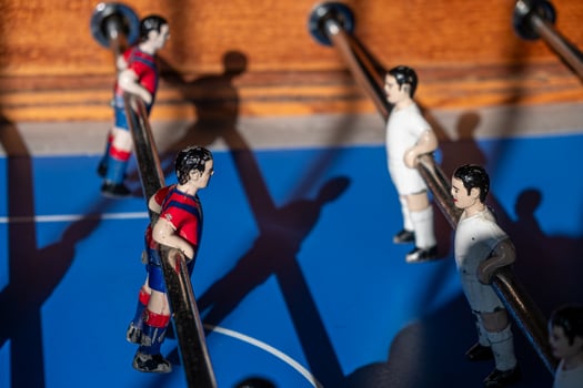 detail of the figures of a soccer table photo