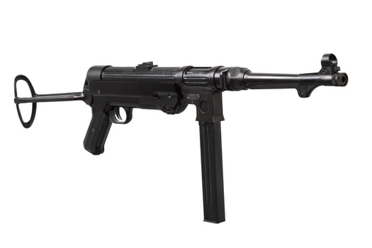 vintage machine gun isolated on white photo