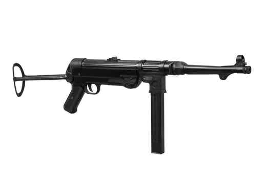 vintage machine gun isolated on white photo