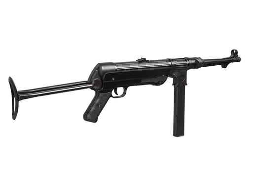 vintage machine gun isolated on white photo