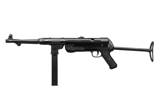 vintage machine gun isolated on white photo