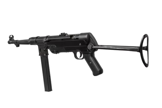 vintage machine gun isolated on white photo