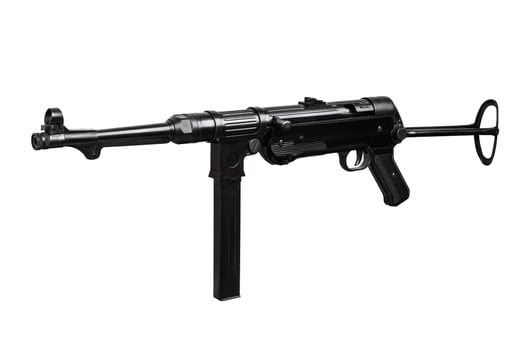 vintage machine gun isolated on white photo