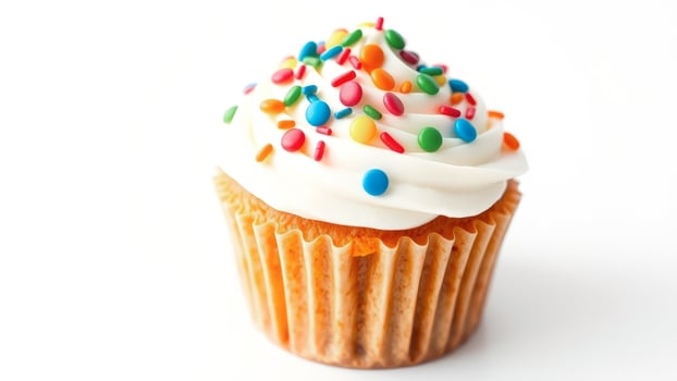 Single Colorful Sprinkled Cupcake photo