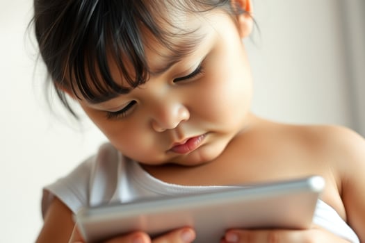 Young Girl Looking at a Tablet photo
