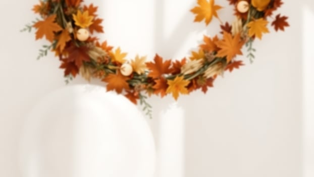 Autumn Wreath with White Background photo