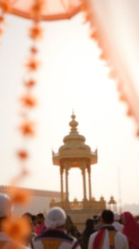 Blurry View of a Religious Ceremony in India photo