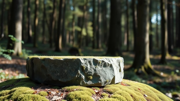 Mossy Stone In Forest photo