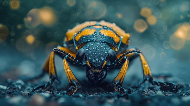 a high-resolution image of a beautifully colored bee, photo