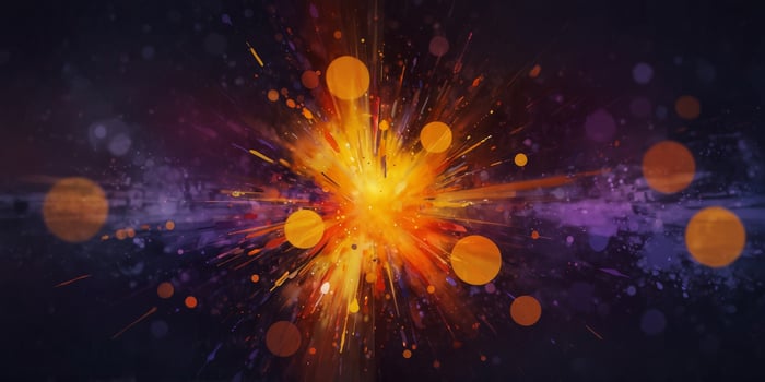 Abstract Artwork with Orange Purple Yellow Colors. photo