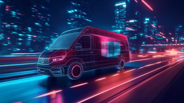 Explore the innovative selfdriving van designed for efficient urban package delivery. Operated via a smartphone app and GPS, it offers a convenient delivery experience for todays fastpaced society photo