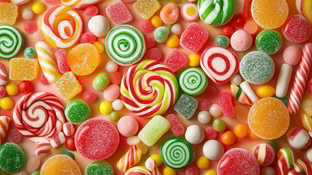 Pile of yellow variety of delicious candies photo
