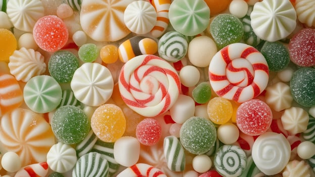 Pile of variety of delicious candies childhood photo