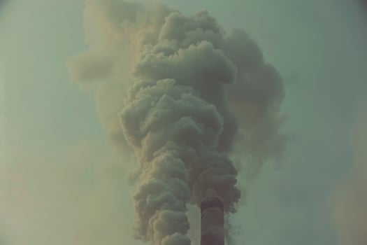 Factory fumes dangerous carbon emissions pollution environmental risk eco activism global warming co2 dark smog air contamination energy sector steam smoke industrial climate change photo