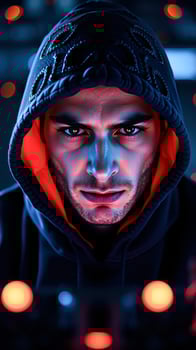Mysterious Man in a Hooded Sweatshirt photo