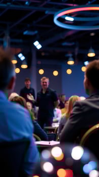 Man Listening to a Speaker at a Conference photo