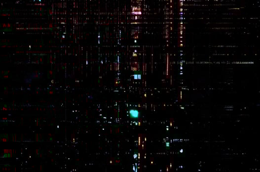 Classic VHS Glitch Overlay Texture on Black Background For Visual Effect photo