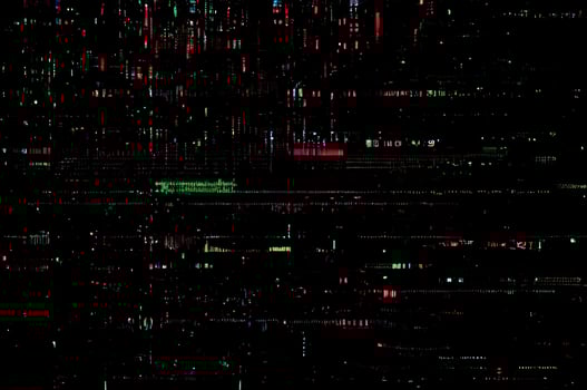 Classic VHS Glitch Overlay Texture on Black Background For Visual Effect photo