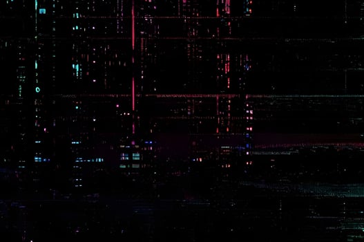 Classic VHS Glitch Overlay Texture on Black Background For Visual Effect photo
