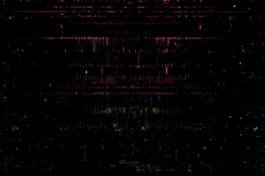 Classic VHS Glitch Overlay Texture on Black Background For Visual Effect photo