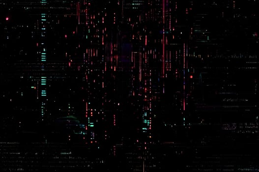 Classic VHS Glitch Overlay Texture on Black Background For Visual Effect photo