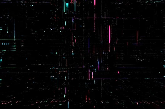 Classic VHS Glitch Overlay Texture on Black Background For Visual Effect photo