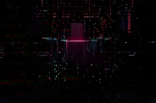 Classic VHS Glitch Overlay Texture on Black Background For Visual Effect photo