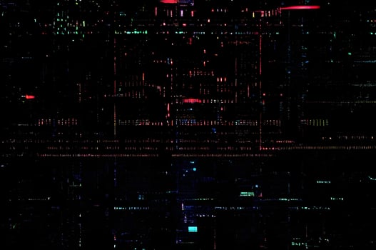 Classic VHS Glitch Overlay Texture on Black Background For Visual Effect photo