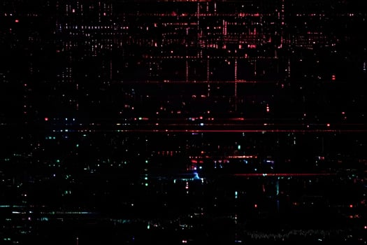 Classic VHS Glitch Overlay Texture on Black Background For Visual Effect photo
