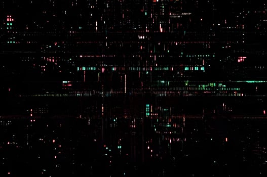 Classic VHS Glitch Overlay Texture on Black Background For Visual Effect photo