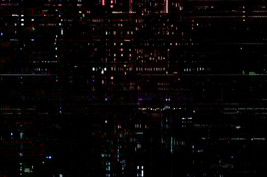 Classic VHS Glitch Overlay Texture on Black Background For Visual Effect photo