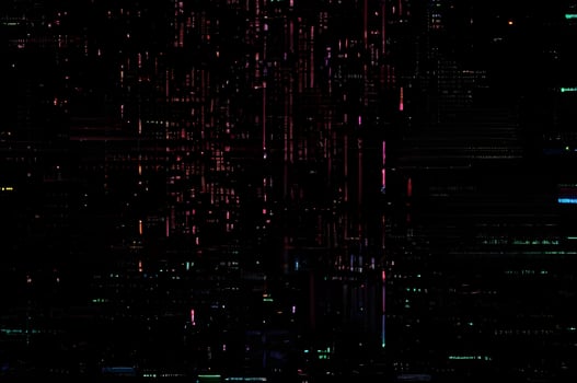 Classic VHS Glitch Overlay Texture on Black Background For Visual Effect photo