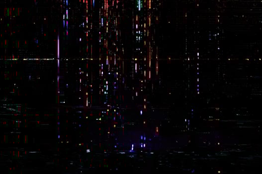 Classic VHS Glitch Overlay Texture on Black Background For Visual Effect photo