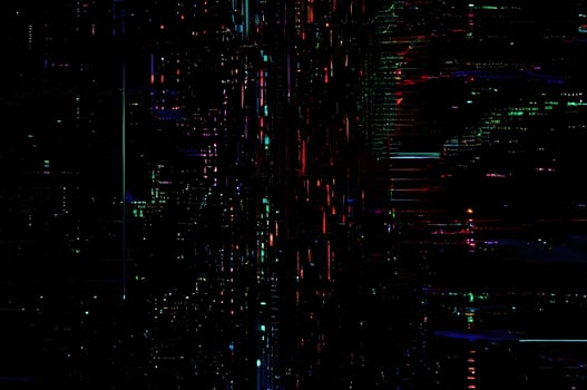 Classic VHS Glitch Overlay Texture on Black Background For Visual Effect photo