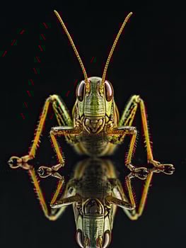Grasshopper isolated on black background photo