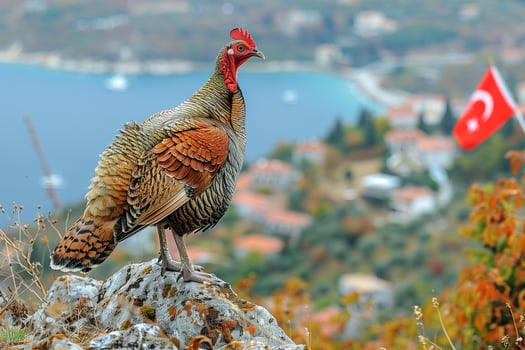 A large bird standing on top of a rock in its natural habitat photo