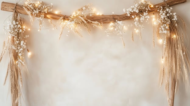 Aesthetic ethnic bow made of wooden sticks photo