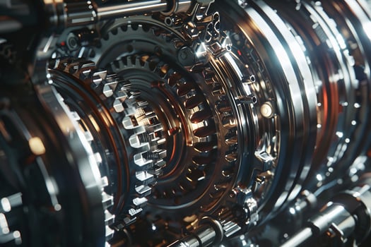 complicated metallic gear mechanism photo