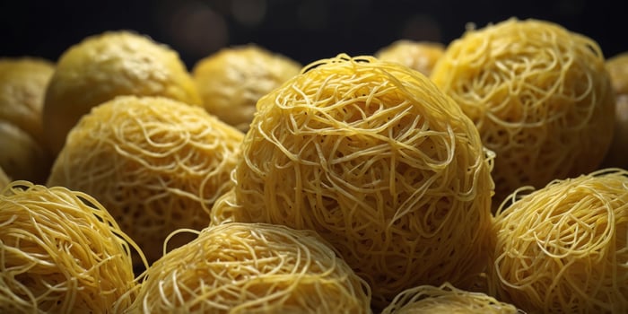 Pile with Spaghetti squash with yellow skin. photo
